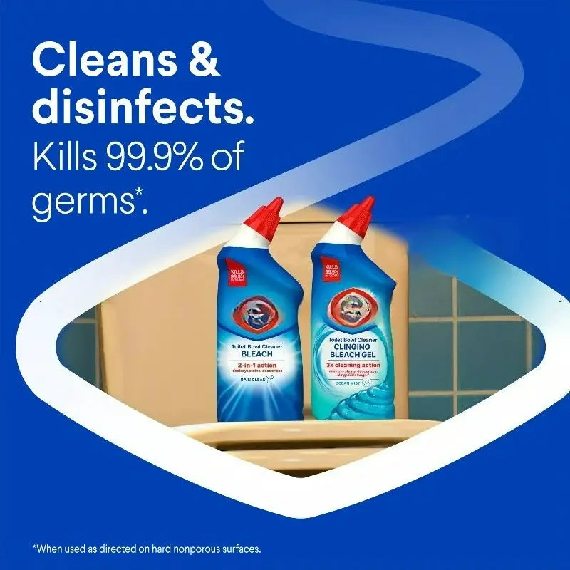 Toilet Bowl Cleaner | Bleach Powered | Rain Clean | 24 Fl Oz