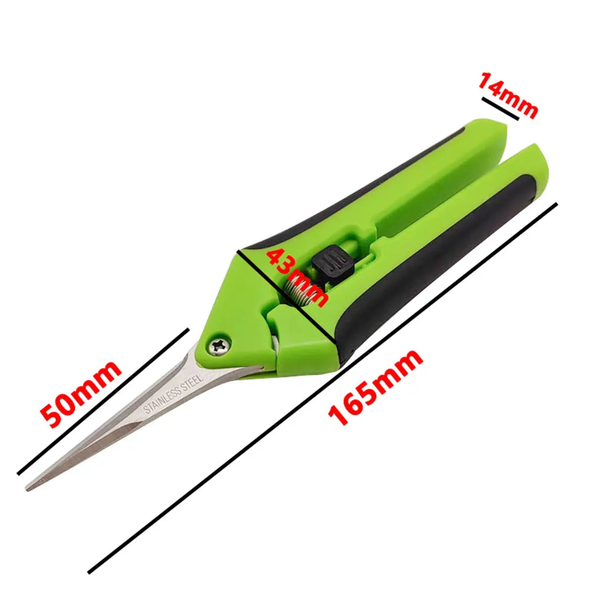 Stainless Steel Pruning Shears | 165Mm Blades | Straight And Bent Head
