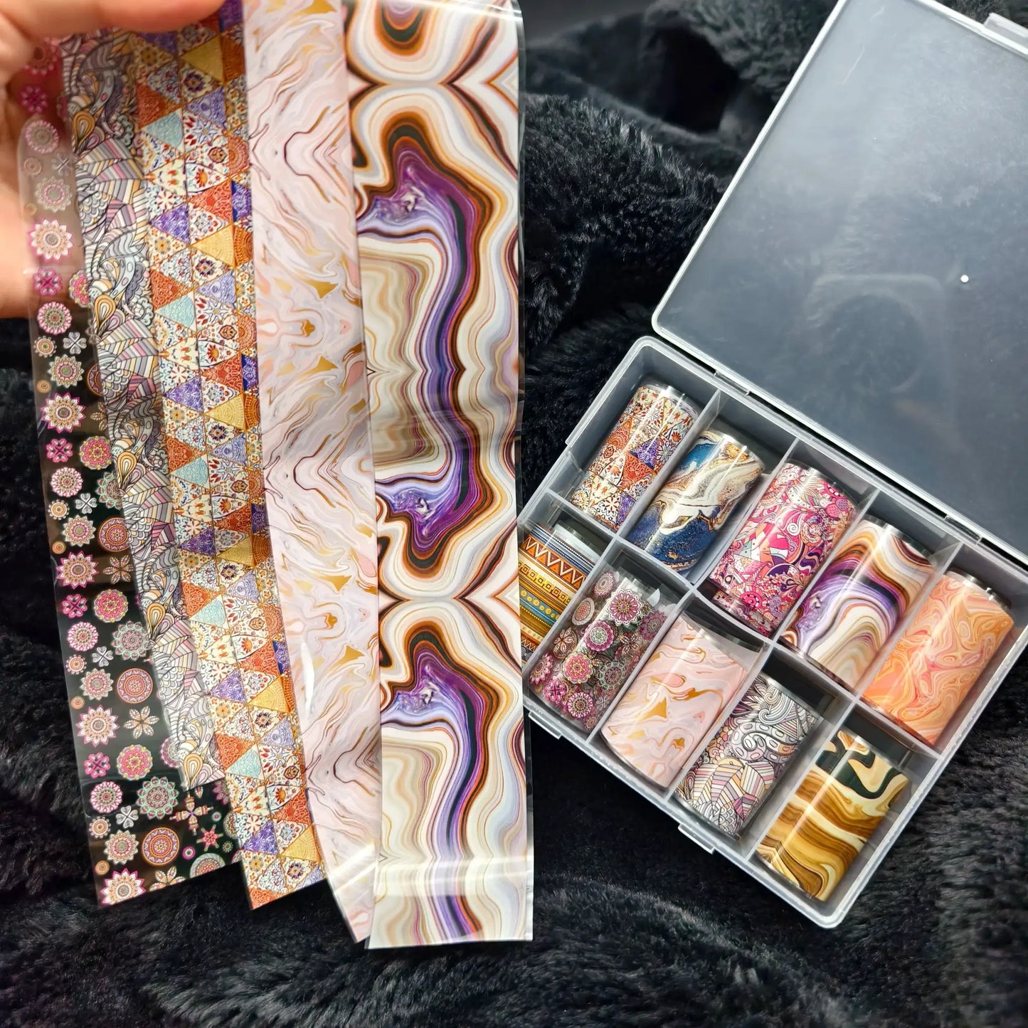 10Rolls Halloween Flower Plaid Angel Marble Bow Nail Foils Transfer Paper Nail Art Stickers Decal Nails Decoration from PriceLows™
