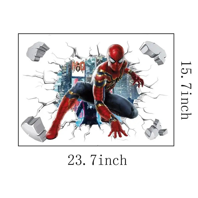 3D Avengers Wall Sticker | Size 40x60 cm | Colorful PVC | One Size