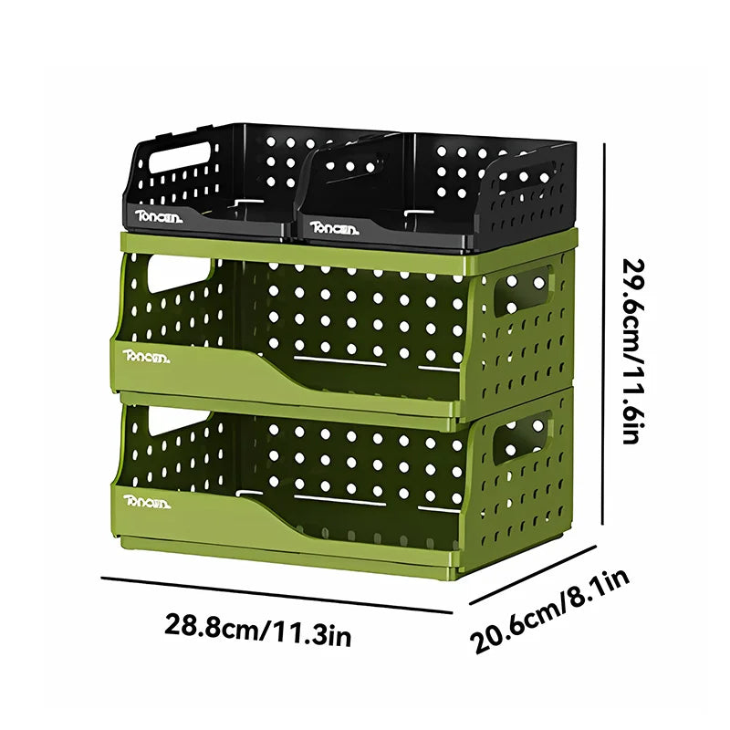 Desk Organizer | 3-Tier Stackable | 2 Large 2 Small Compartments | One Size