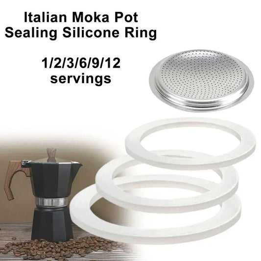 Moka Pot Gasket | Soft Silicone | Espresso Pot Compatible | Fits Most Moka Pots