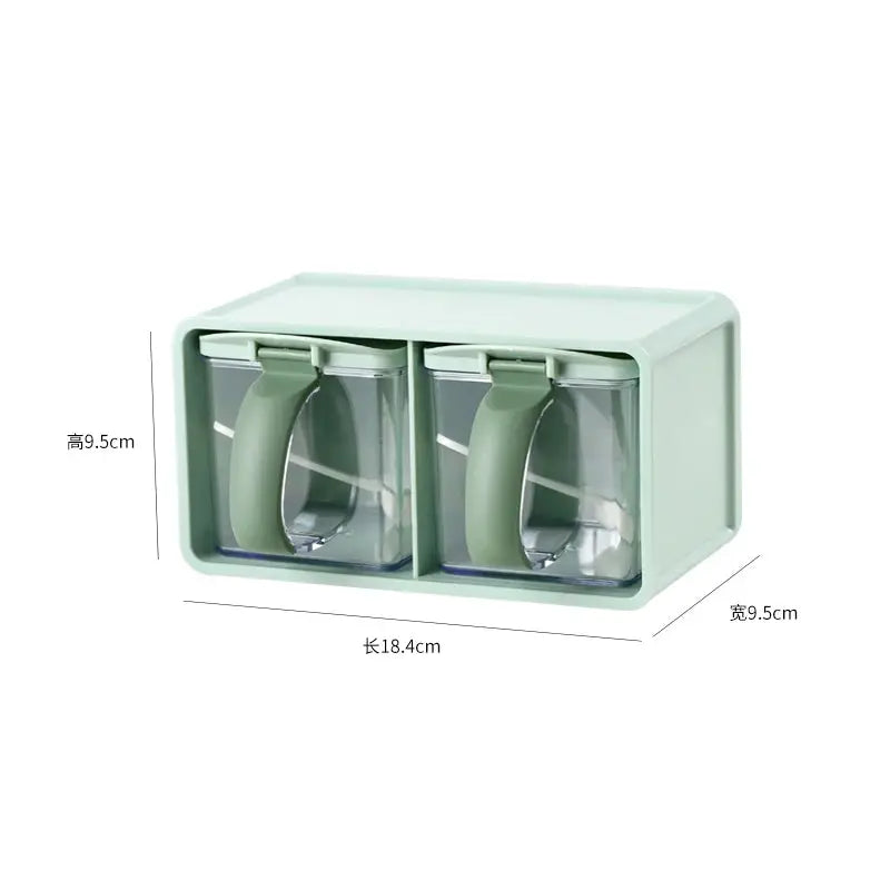 Spice Jars Set | 390ml | Three-Compartment Wall Mount | 3 Jars