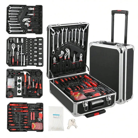 800 Piece Tool Sets For Men, Tool Box With Tools, Tool Kit With Rolling Tool Box, Complete Tool Box Set, Household Tool Set, Aluminum Trolley Case Tool Sets, Gift On Father's Day from PriceLows™