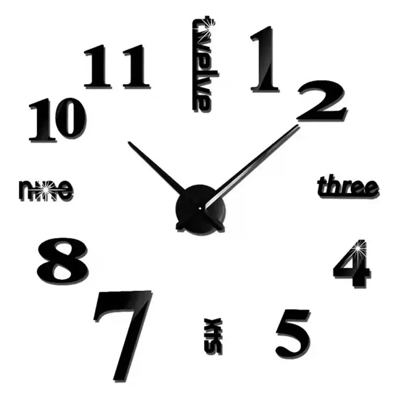 2023 Modern Design Large Wall Clock 3D DIY Quartz Clocks Fashion Watches Acrylic Mirror Stickers Living Room Home Decor Horloge from PriceLows™