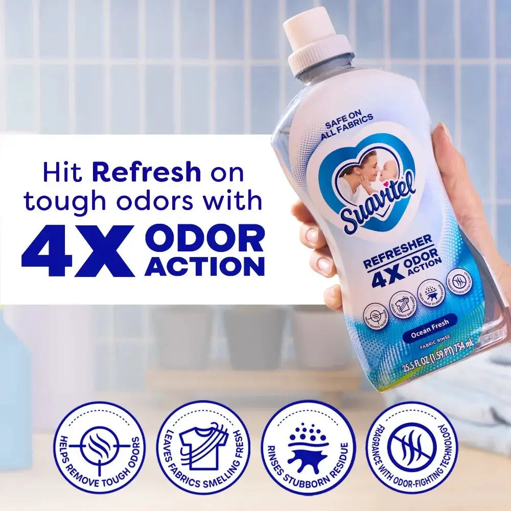 Liquid Fabric Softener | Ocean Fresh Scent | Odor Eliminating | 25 Fl Oz