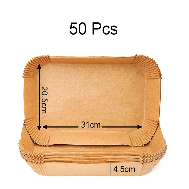 Air Fryer Parchment Paper Liner | 31 cm | Fits 3-9 Qt | Large Rectangle Disposable