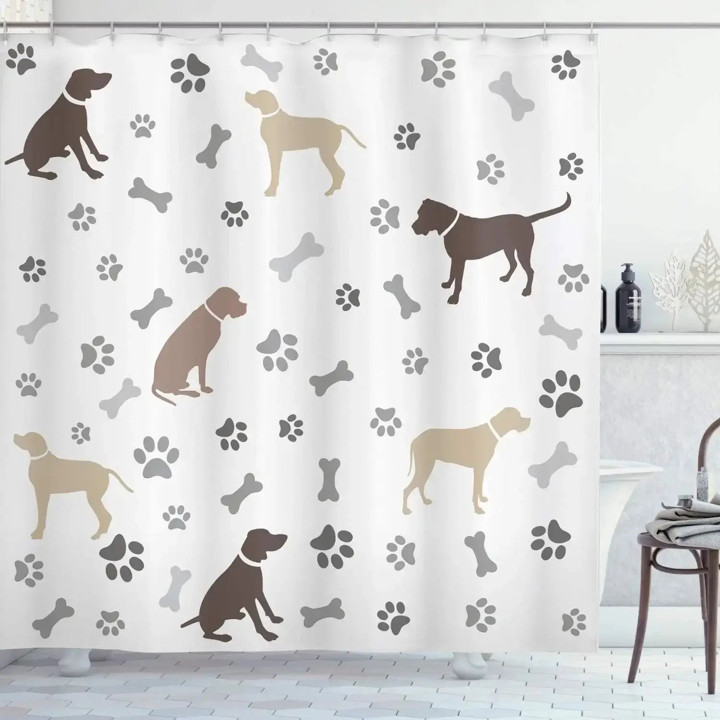Cartoon Cute Animal Shower Curtain Cat Dog Anime Printed Bathroom Decor 3D Waterproof Bath Fabric Home Curtains For Children from PriceLows™