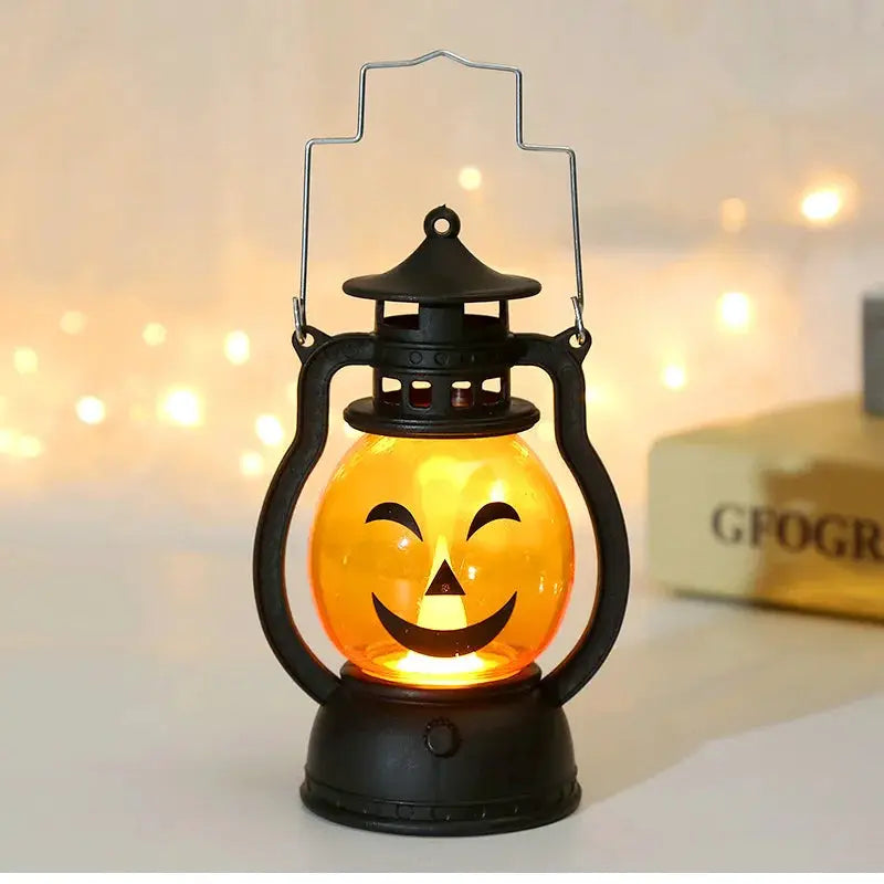 Halloween Pumpkin Light | Plastic Shell | Ghost Accent Glow | Mini Size