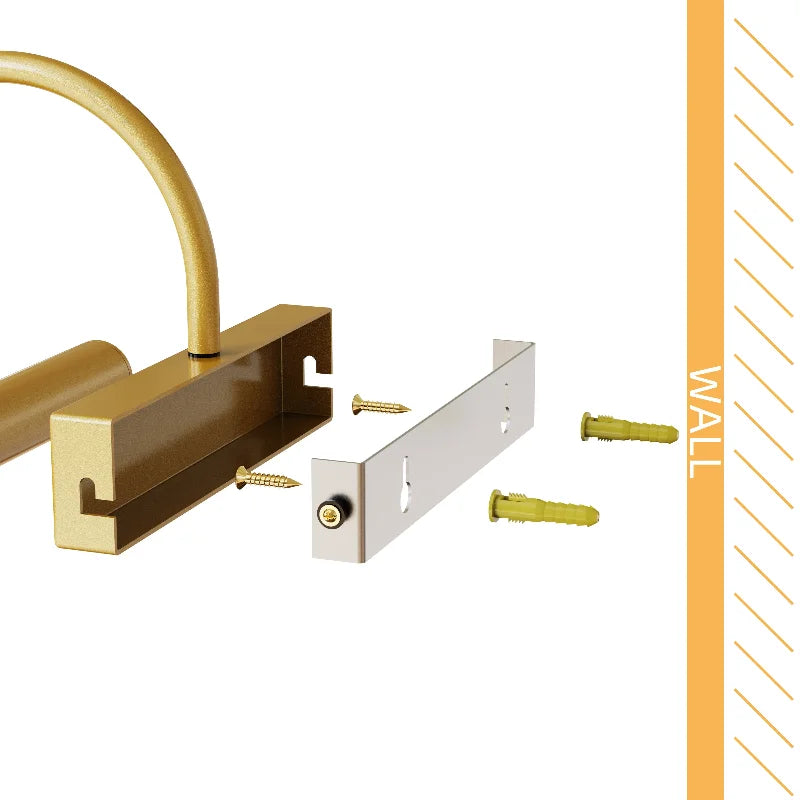 LED Picture Light | 4000mAh Rechargeable | 3 Color Dimming | Gold Finish