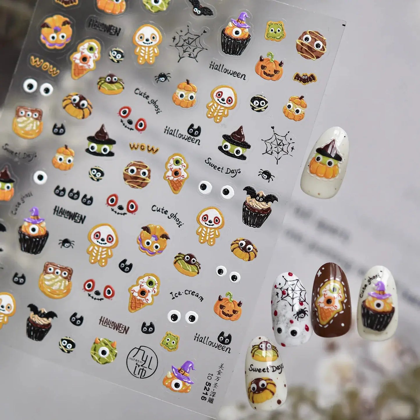 Jelly Halloween Skeleton Stickers Nail Art Cool Evil dark style decorative Nails Sticker DIY Trendy Manicure Ornaments Supplier from PriceLows™