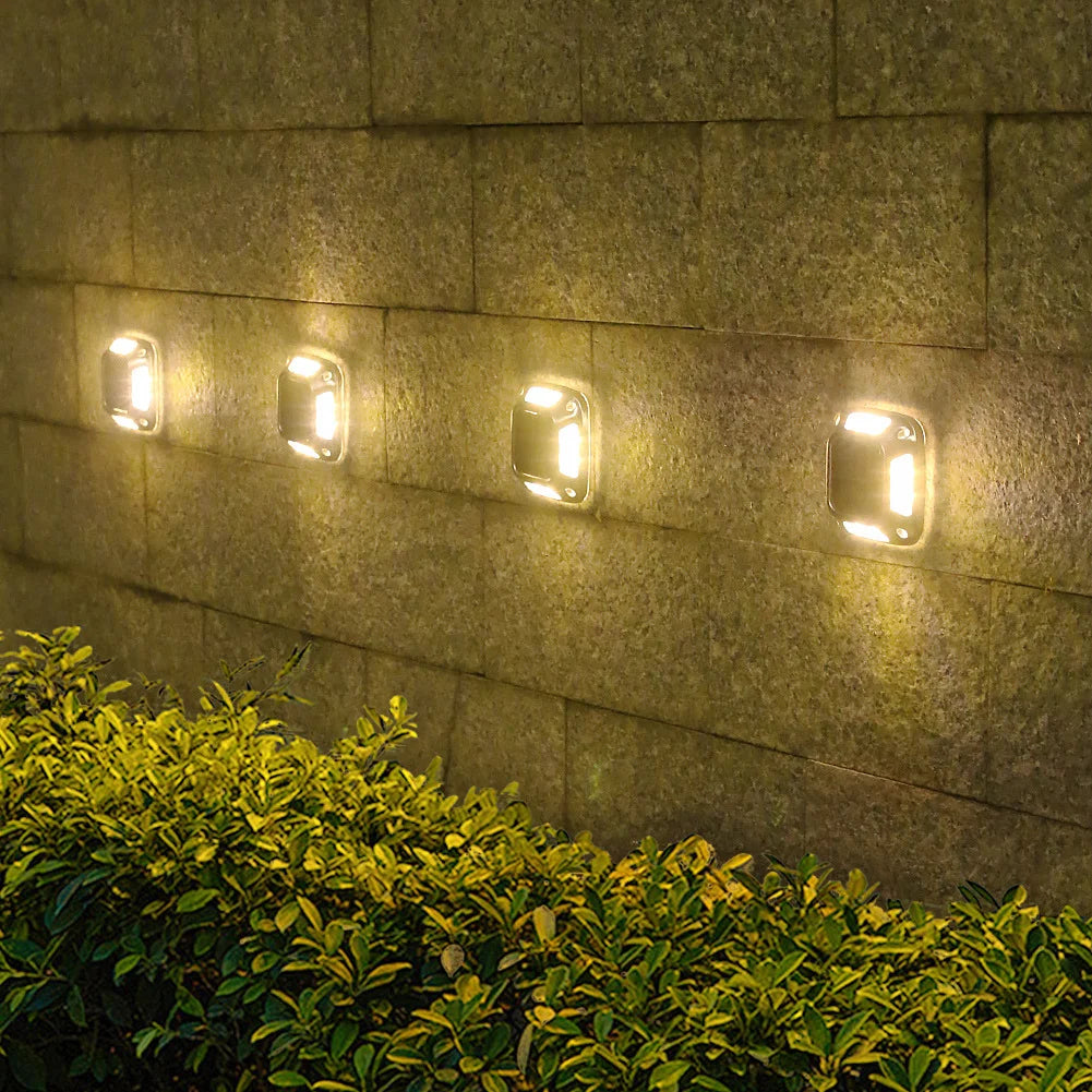 4PCS 8 LED Solar Ground Recessed Lights Garden Decor Waterproof Stainless Steel Ground Lights Garden Villa Lawn Outdoor Landscap from PriceLows™