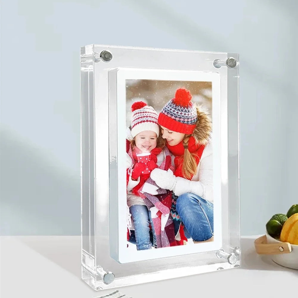 Cuttest Gift Acrylic Digital Photo Frame 5 Inch 1000mAh Vertical Display IPS Screen 2G Memory Battery Porta Retrato Digital from PriceLows™