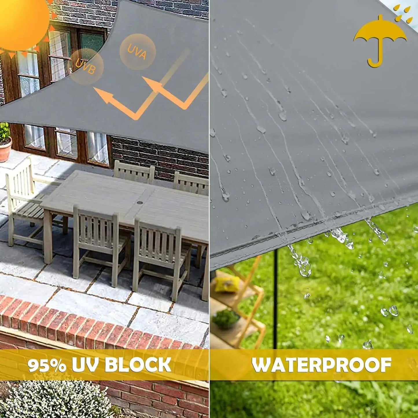 Triangle Shade Sail | Waterproof Oxford | UV Block | 3 Angles