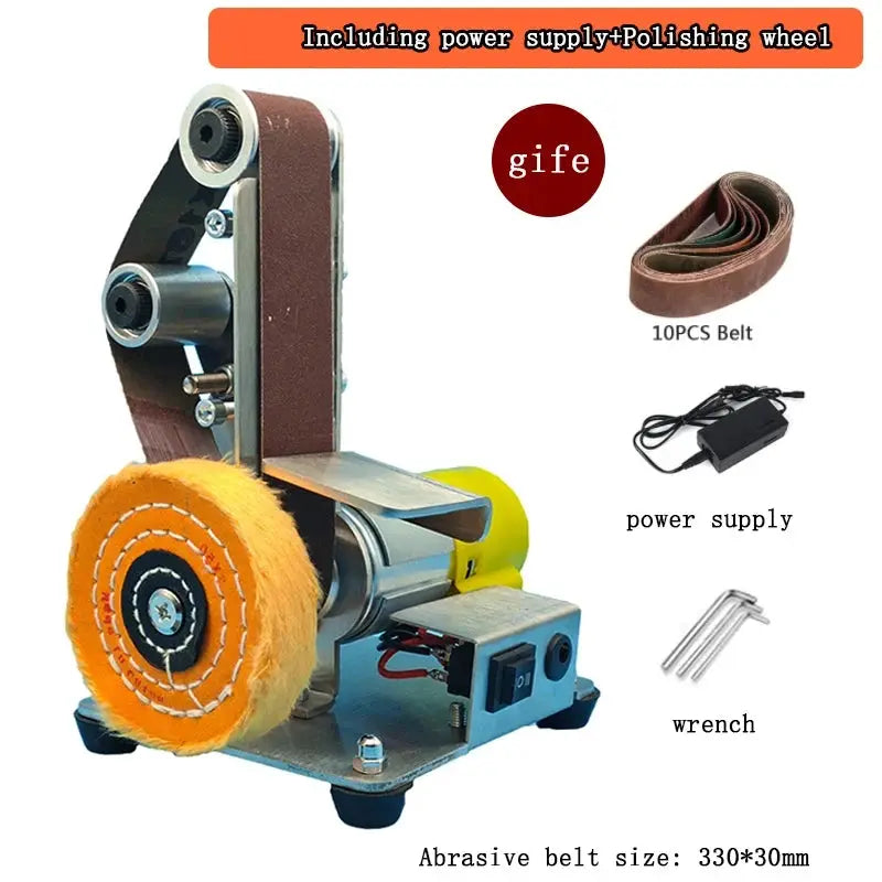 110V/220V Desktop Vertical Mini Electric Abrasive Belt Sandpaper Polishing Machine DIY Angle Grinder Sharpening Machine from PriceLows™