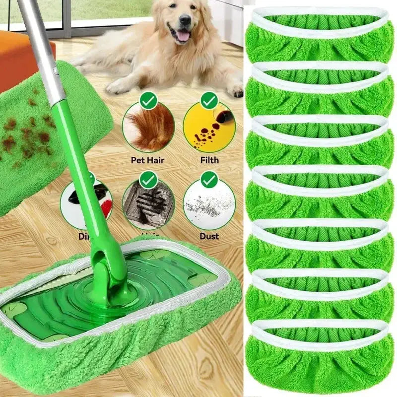 1/3/6pc Microfiber Mop Cloth Dry Cleaning Cloths Household Reusable Microfiber Mop Pads Replacement Washable Rag Towel from PriceLows™