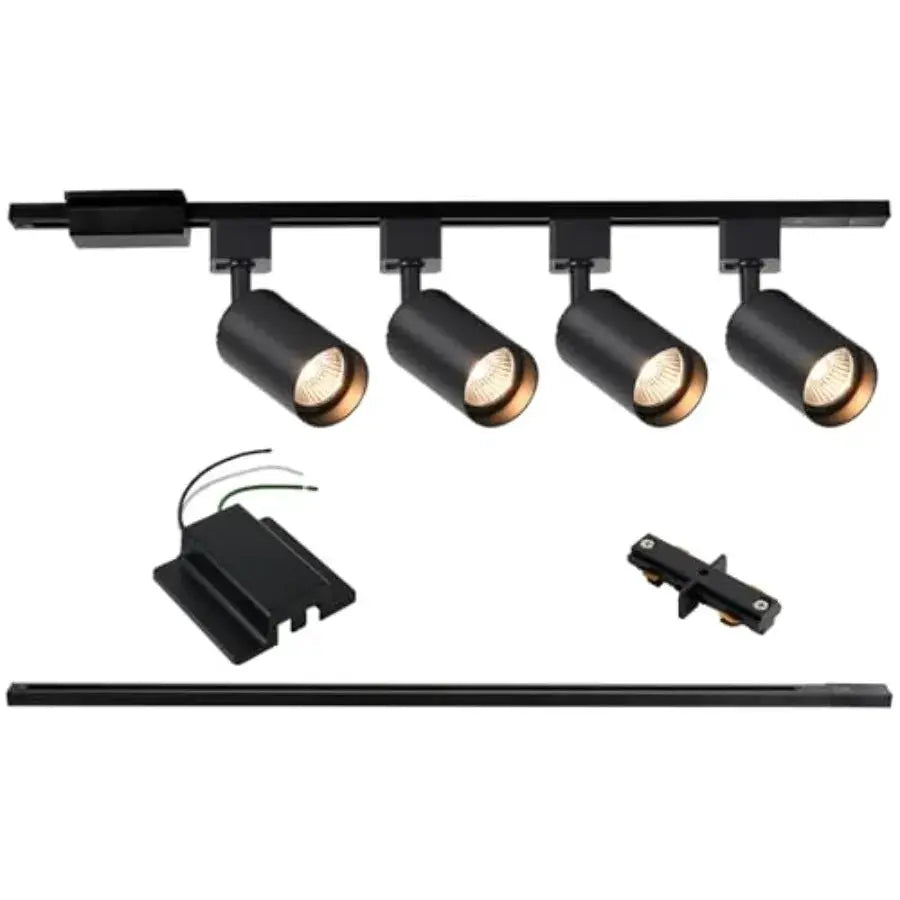 4-Light LED Track Lighting Kit with 3.3FT H Track Lighting Rails and Floating Canopy Connector GU10 Track Light Kit Modern Kitc from PriceLows™