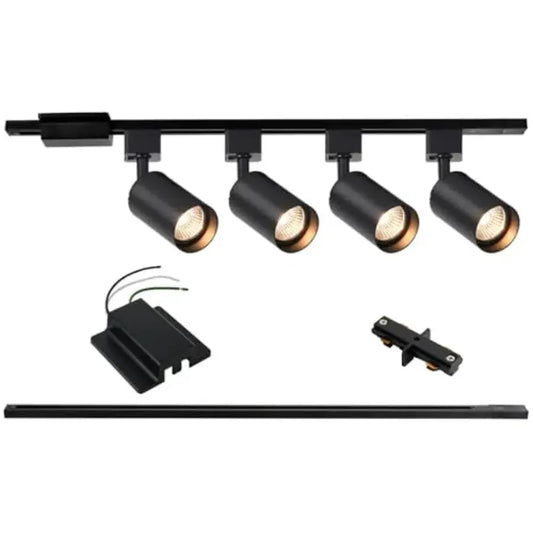 4-Light LED Track Lighting Kit with 3.3FT H Track Lighting Rails and Floating Canopy Connector GU10 Track Light Kit Modern Kitc from PriceLows™
