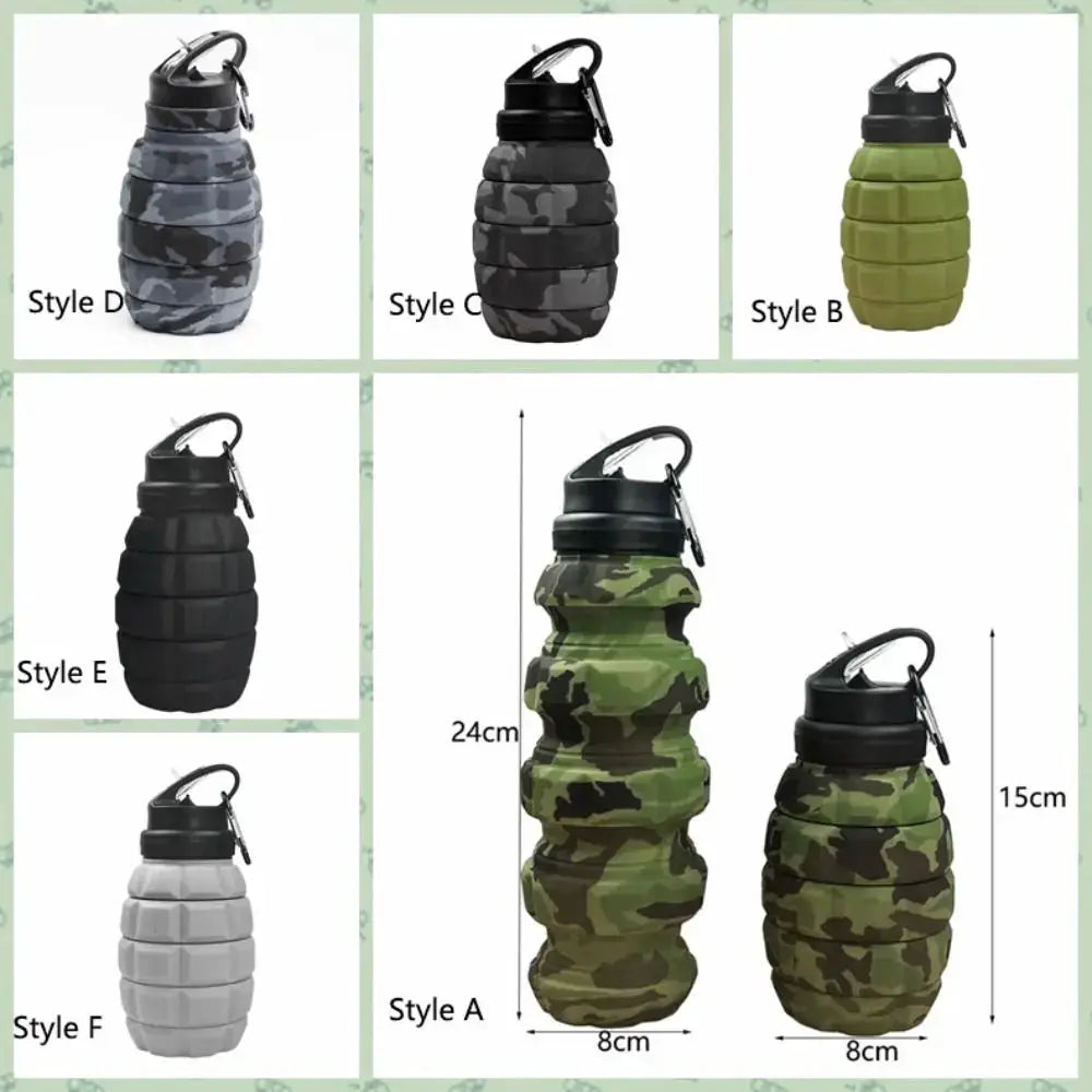 Silicone Retractable Grenade Water Bottle 580ML Foldable Sports Water Bottle Collapsible Reuseable Drinking Cup Cycling from PriceLows™