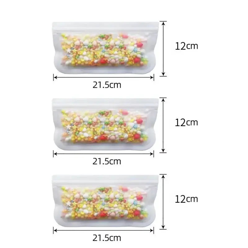 Silicone Food Storage Bags | Stand Up Zip | Leakproof Reusable | 1/2/3/4 Pcs