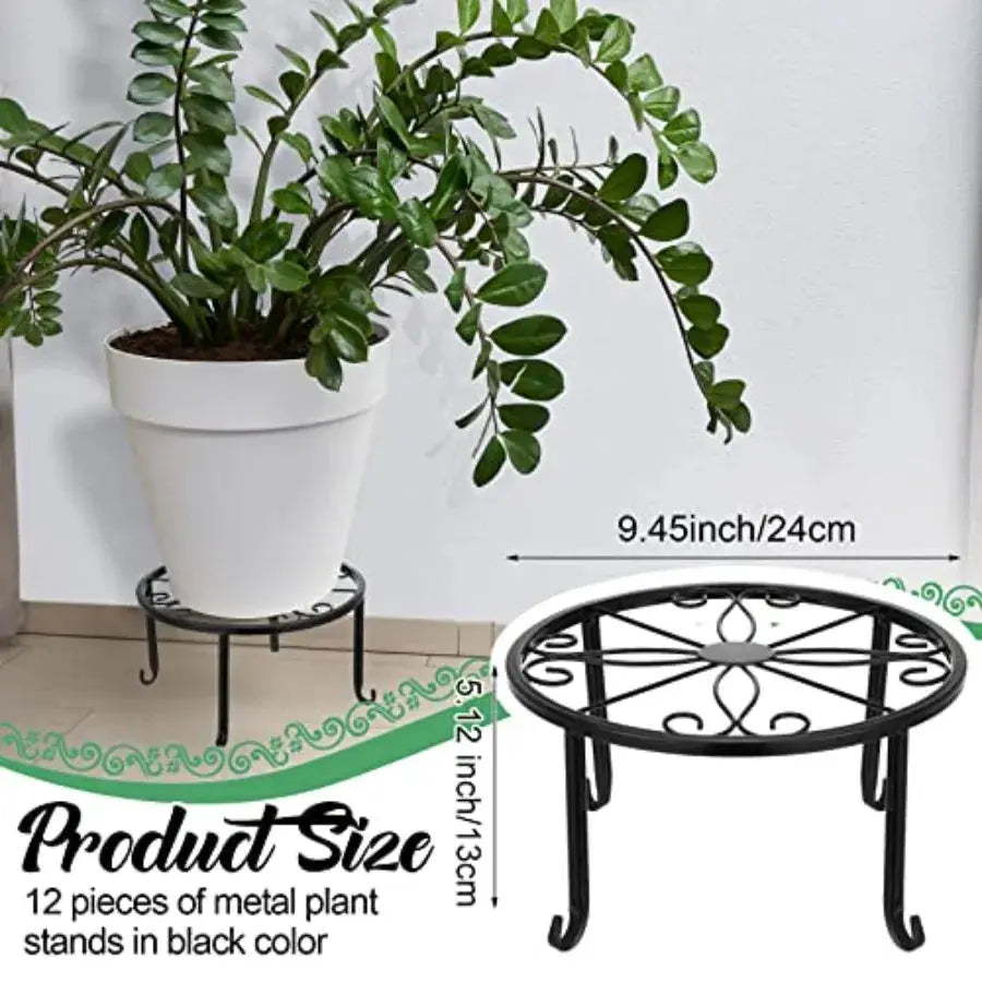12 Pack Metal Plant Stands Outdoor Indoor Heavy Duty Flower Potted Holder Anti-Rust Plant Pot Shelf Round Flower Display Rack f from PriceLows™