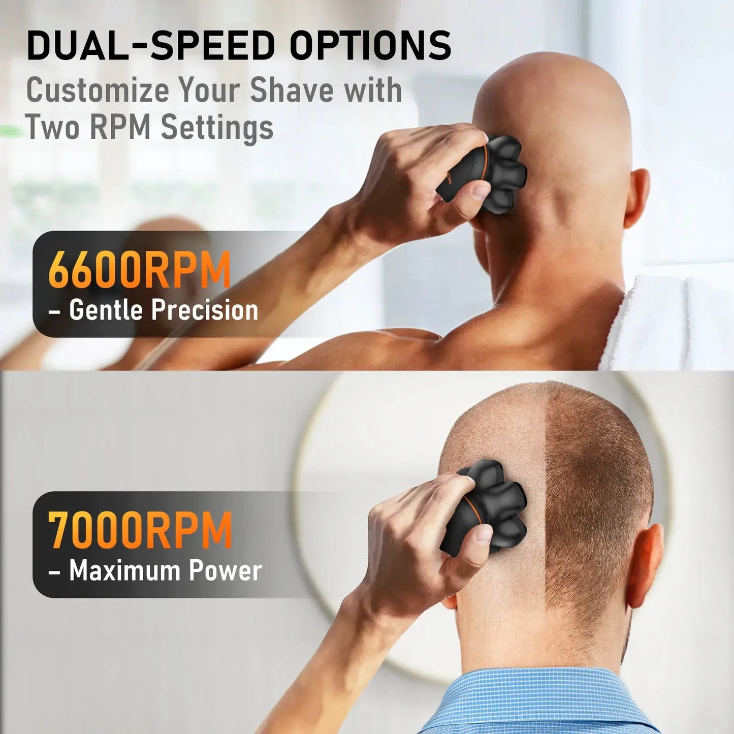 Head Shaver | IPX6 Waterproof | USB Rechargeable | 7D Model