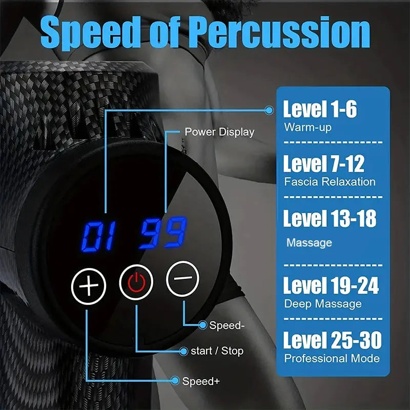 Massage Gun | 30 Speed Settings | Quiet Brushless Motor | Wireless