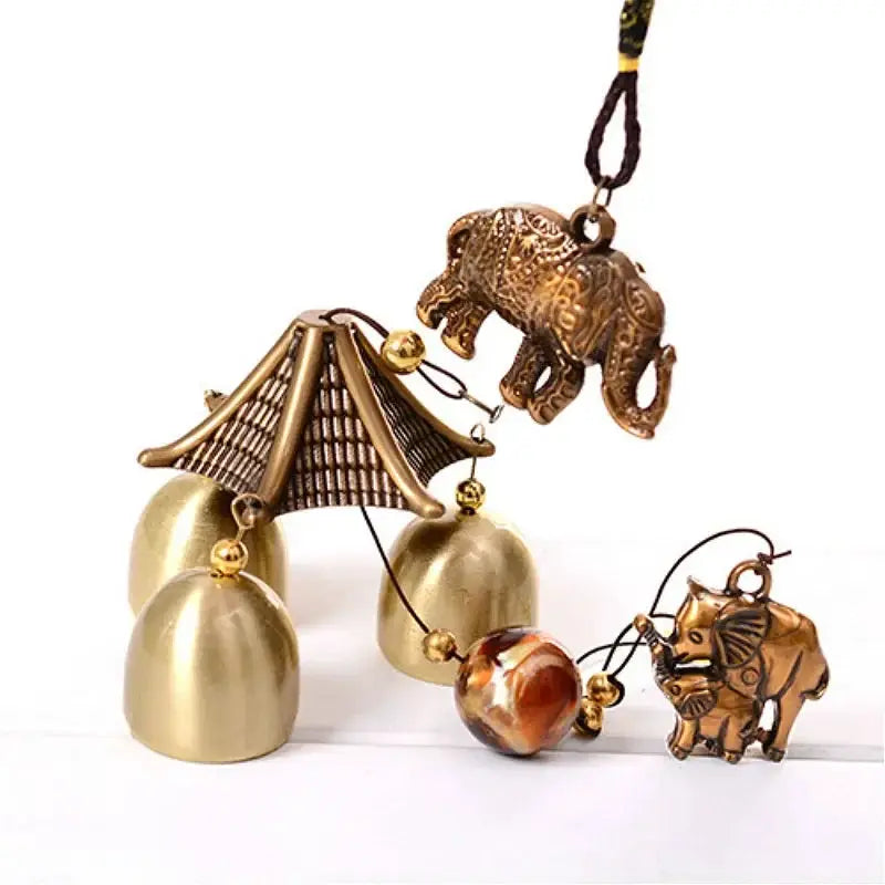 1Pcs Garden Courtyard Antique Style Copper Wind Chime Outdoor Home Decoration Metal Hanging Decoration Outdoor Lucky Metal Bell from PriceLows™