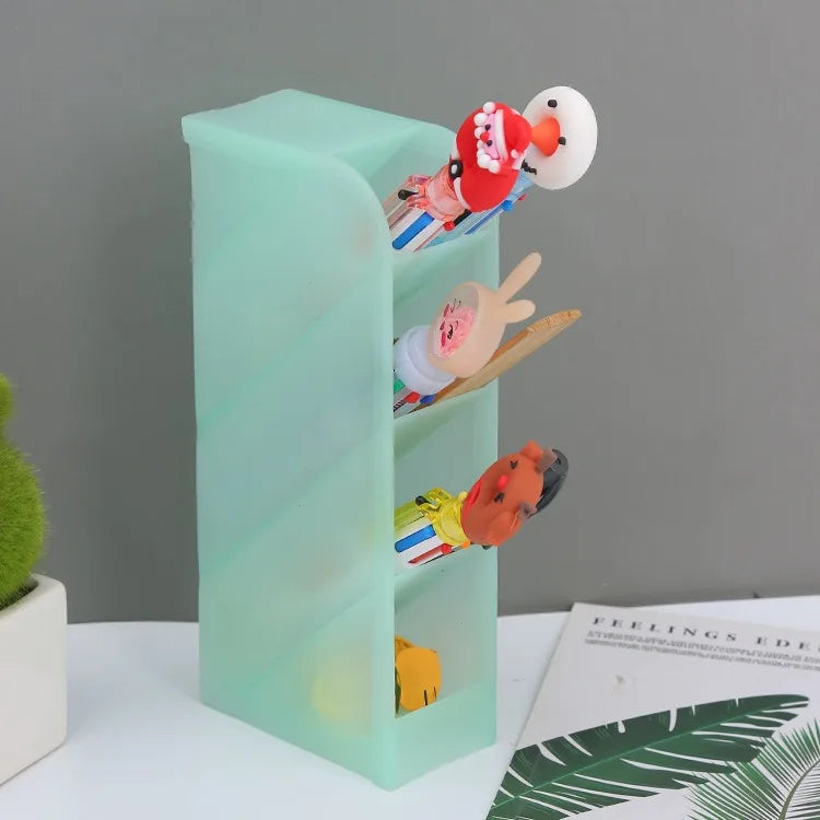 Desk Pen Organizer | Plastic Matte Finish | Square Shape | ZBT02