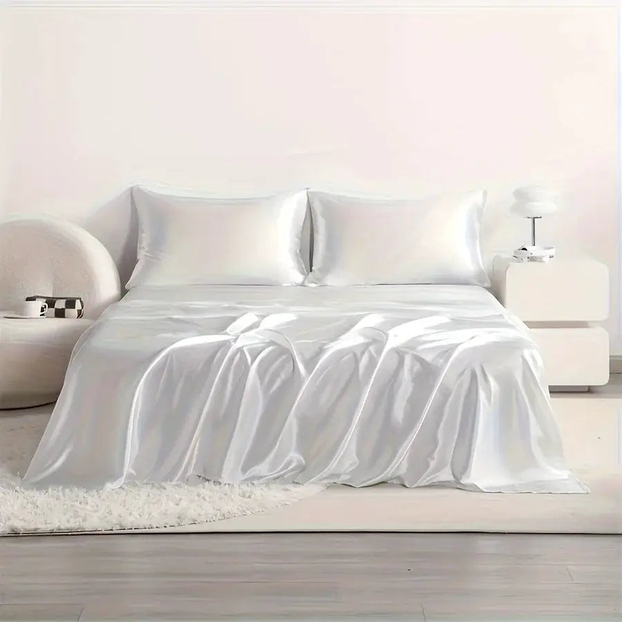 Cooling Satin Bed Sheet Set | 500 Thread Count | Hypoallergenic | 4 Piece Set