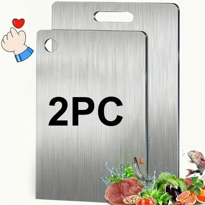 Stainless Steel Cutting Board Set | 2 Pcs | Non Slip