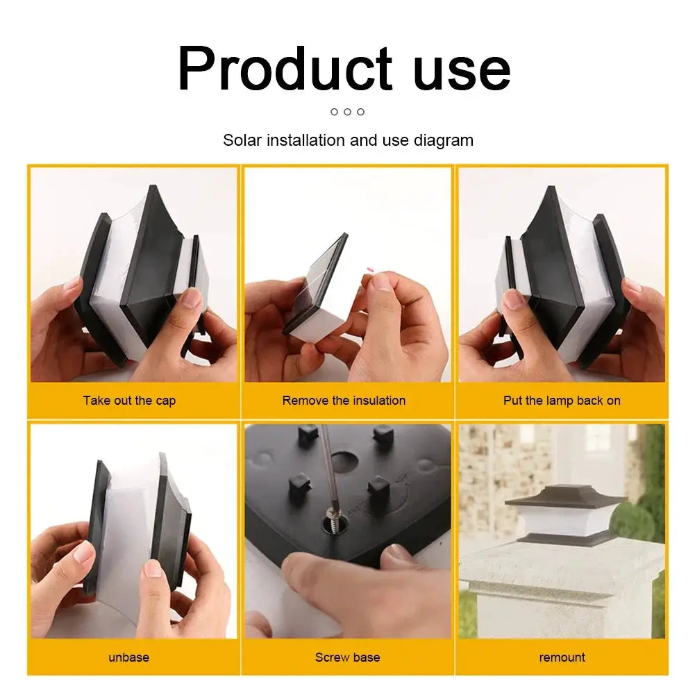 Solar Post Cap Light LED Fence Light Waterproof Solar Powered Post Light Decorative Outdoor LED Light for Garden Patio Porch from PriceLows™