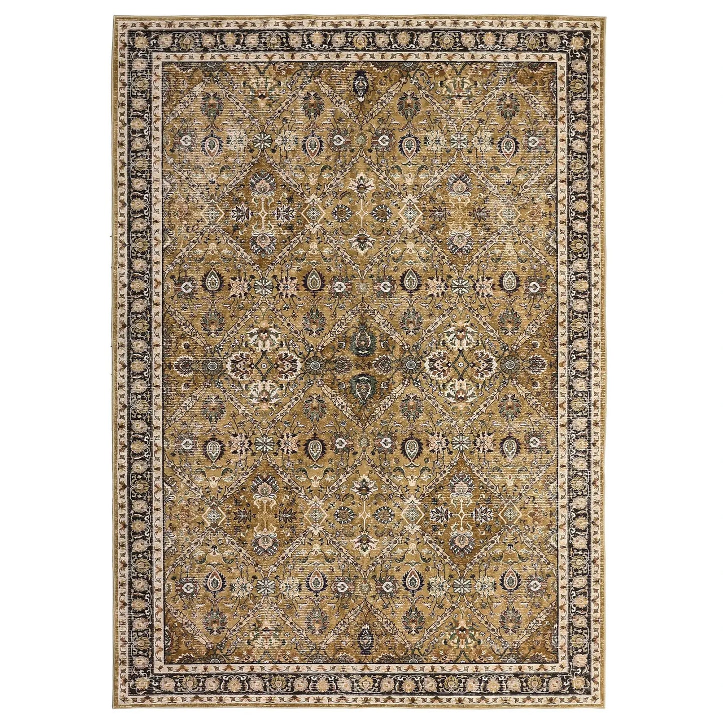 Rug for Living Room, Machine Washable, Non-Slip,Stain & Water Resistant, Low-Pile Moroccan Trellis Hallway Vintage Foldable Rug from PriceLows™