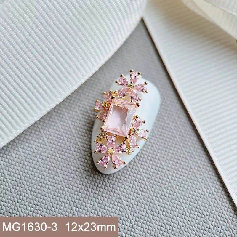 10pcs Luxury Flower Laurel Wreath Zircon Metal Nails Jewelry Decorations DIY Wearing Nail Art Accessories Charms Parts Supplies from PriceLows™