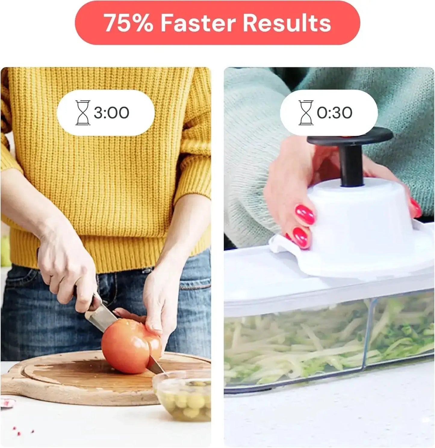 Mandoline Slicer | 6-In-1 | With Container | White/Black