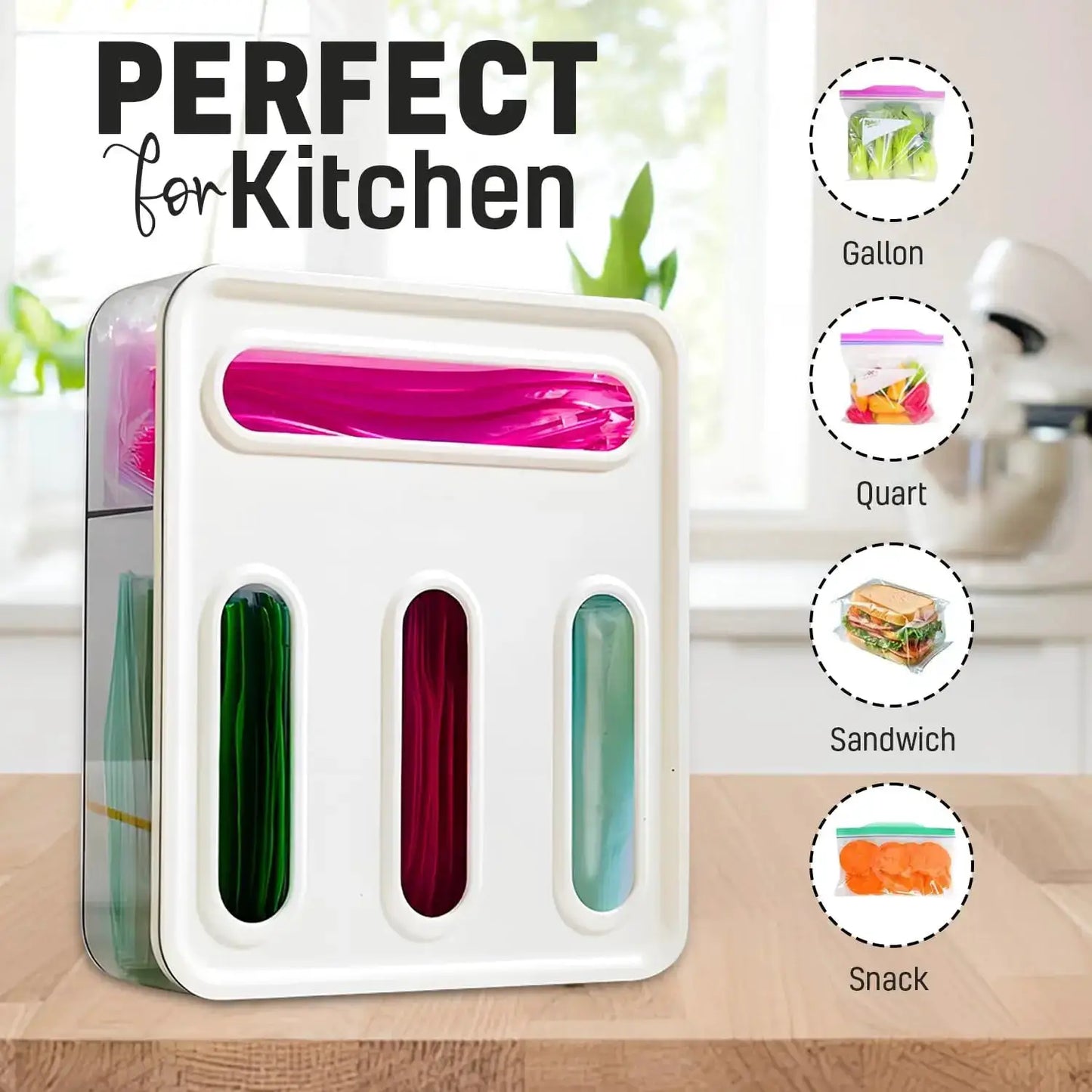 Ziplock Bag Organizer | 4 Compartment | Transparent Drawer | Plastic