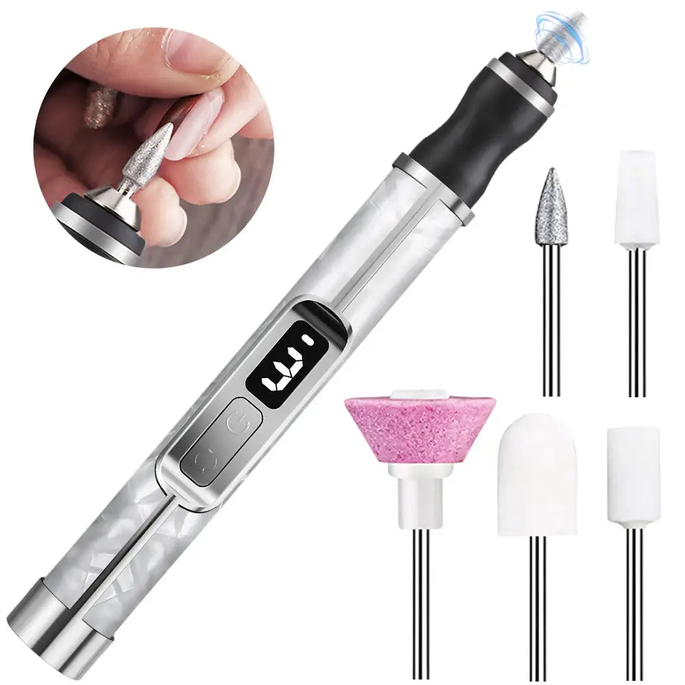 Rechargeable Electric Nail Drill Kit with 3 Modes and LED Display, Manicure Pedicure Polishing Grinding Machine for Gel Removal from PriceLows™