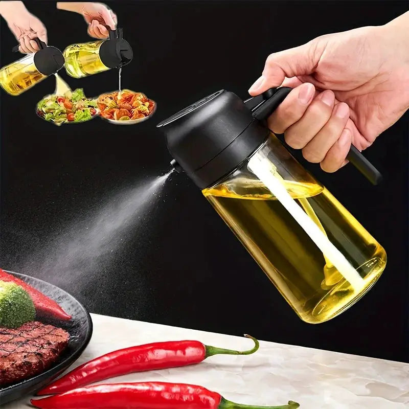Oil Sprayer and Dispenser | Glass Bottle | BPA Free | 2 in 1