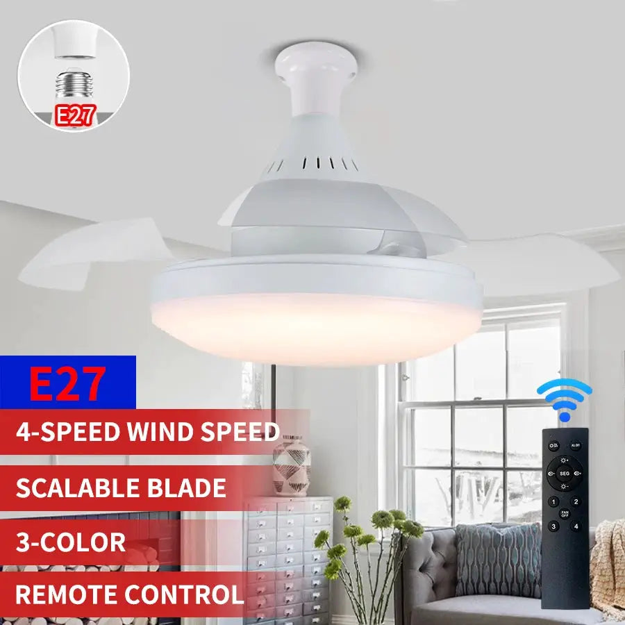 Ceiling Fan Light 2in1 | Remote Control | E27 Socket | Small Room