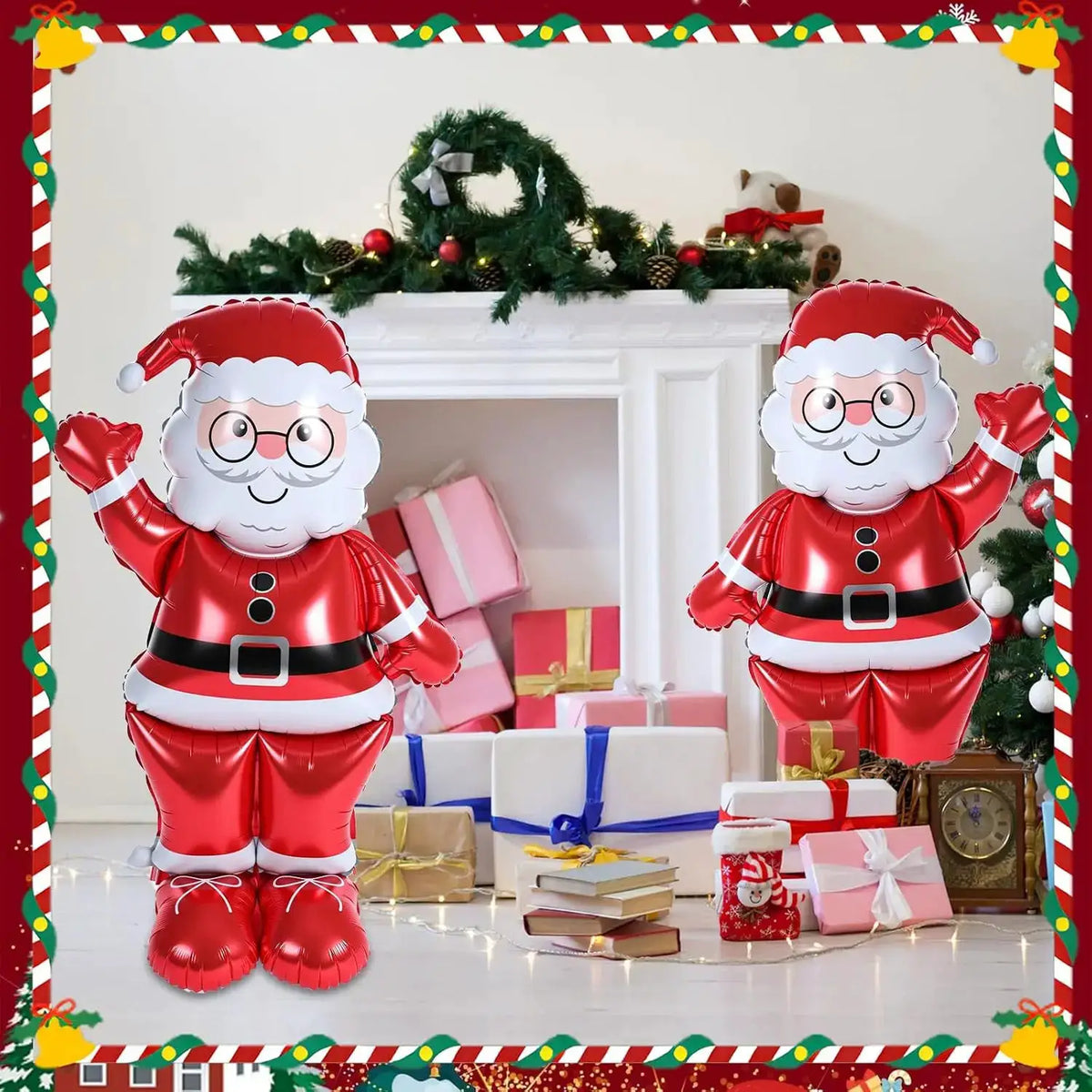 Giant Santa Claus Balloons | 61 Inch | 2 Pack | With Base