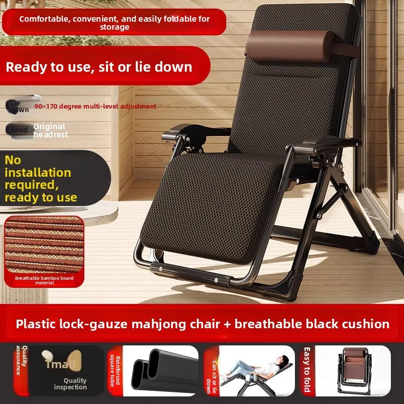 Lounge Chair Folding | Stainless Steel Frame | Recliner | One Size