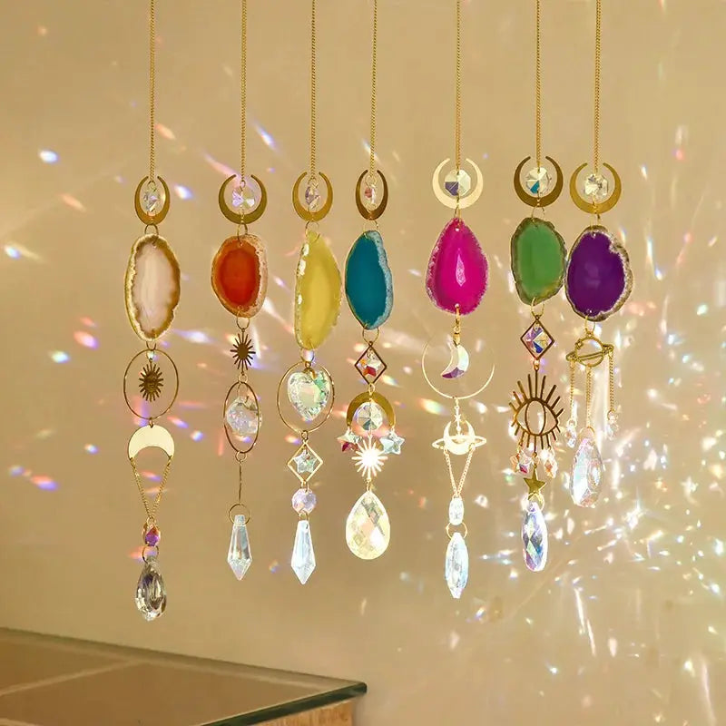 1pc Agate Sun Catcher Wind Chime Pendant Indoor and Outdoor Decoration Wind Chime Rainbow Maker Garden Home Decor Gift from PriceLows™