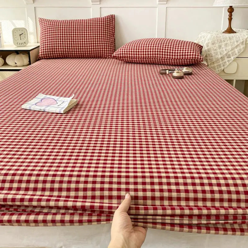 Pure Cotton Fitted Sheet Adults Kids Room Bedsheets Single/Twin/Queen/King Size Bed Cover простынь Soft Mattress Protector from PriceLows™