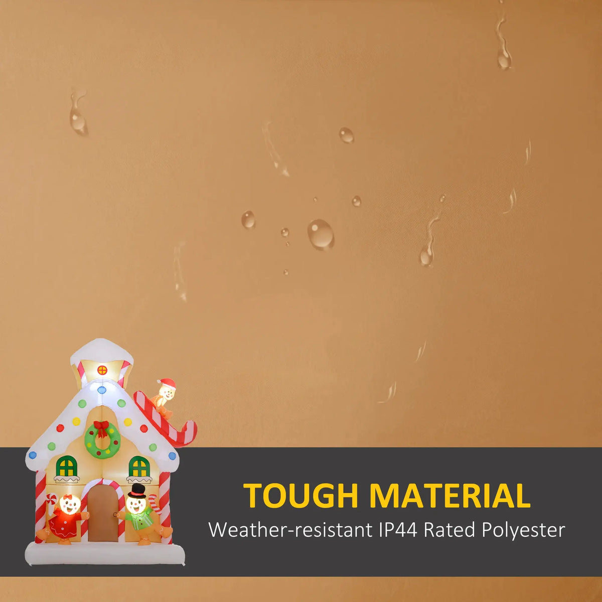 Christmas Inflatable Gingerbread House | 7ft Tall | Integrated Led