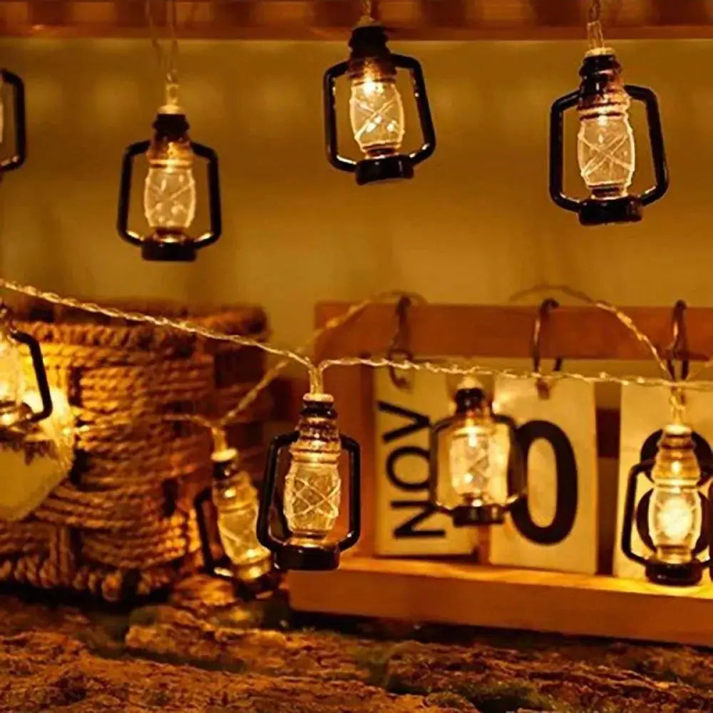 1PC 10/20LED Kerosene Bottle LED String Lights, Vintage Lantern String Lights for Camping Outdoor Halloween Party Yard from PriceLows™