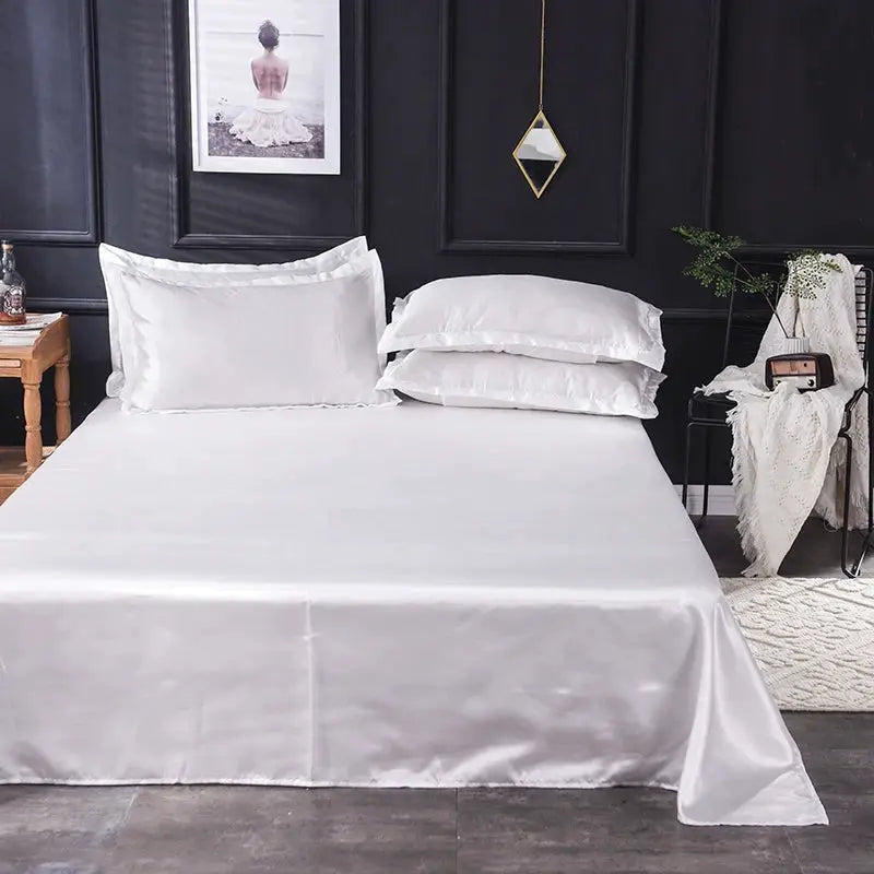 Satin Bed Sheets | Soft Weave | Solid Color | Twin Set