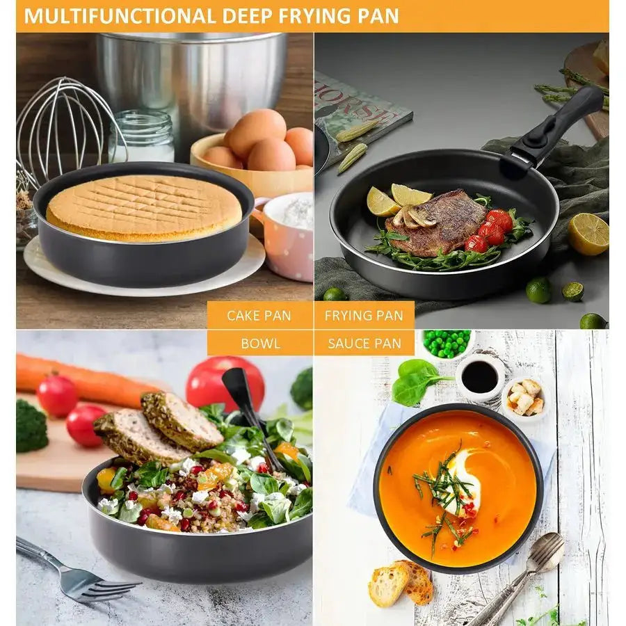Pieces Kitchen Removable Handle Cookware Sets, Stackable Pots and Pans Set Nonstick for Induction Gas RVs Camping Space Saving from PriceLows™