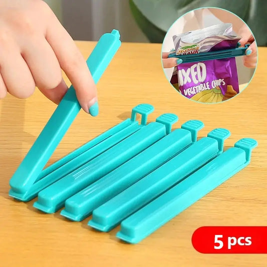Bag Clips | ABS Plastic | 15.5x1.5 cm | Dark Blue, Red, Cyan
