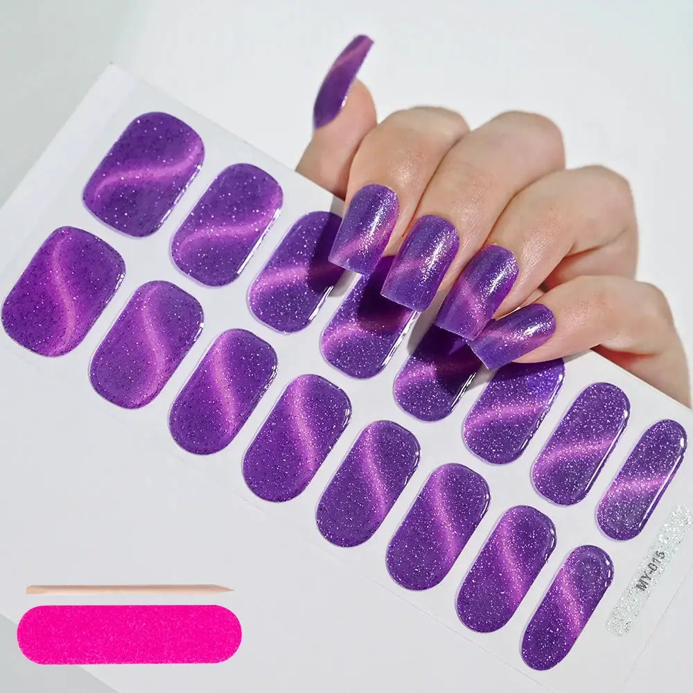 Semi Cured Wraps Fast Gel Nail Sticker Soild Nail Gel Wraps Adhesive Full Cover Gel Nail Decal UV Lamp Cured Manicure Decoration from PriceLows™