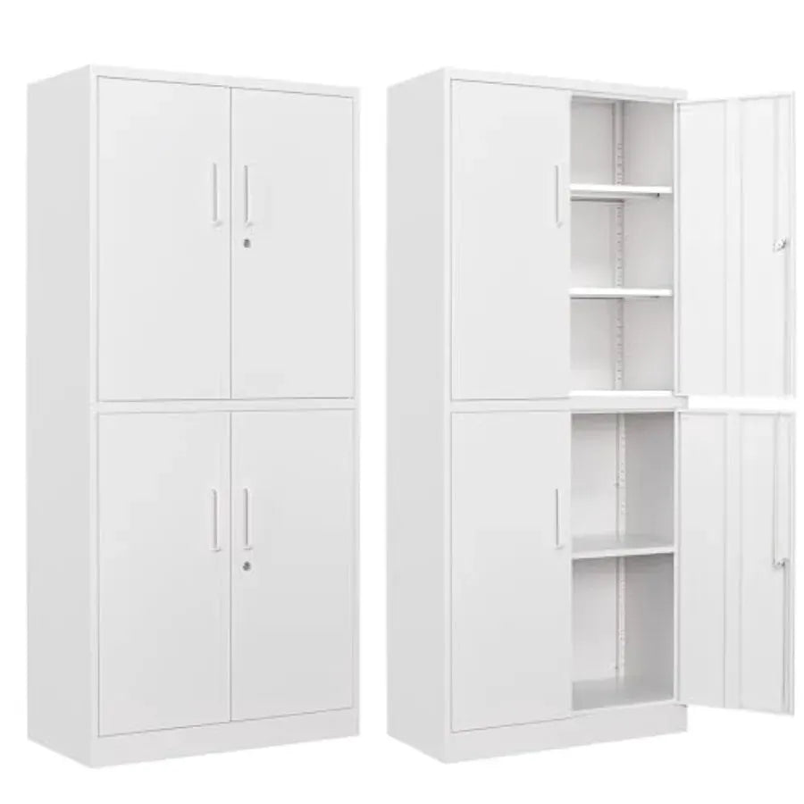 Metal Storage Cabinet with Lock Door, Adjustable Shelf Steel Cabinets for Office, Home, Pantry, Kitchen, Garage Utility Cabinet from PriceLows™